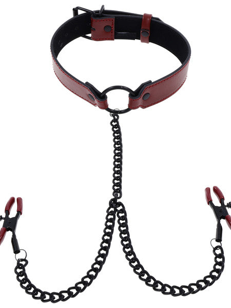 SAFFRON COLLAR WITH NIPPLE CLAMPS